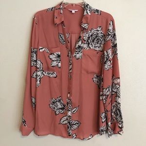 Long-Sleeve Button-Down Blouse